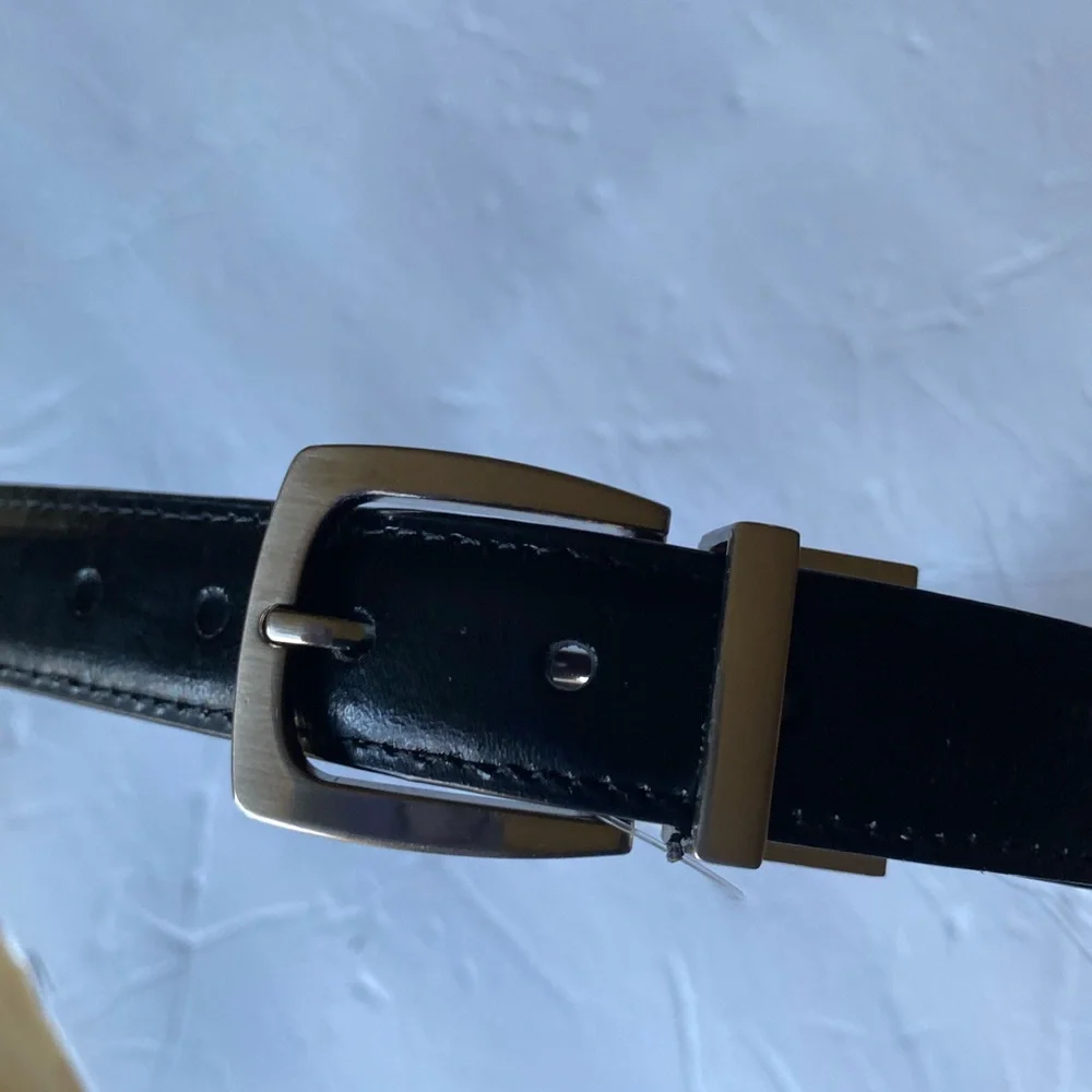 Dockers - Unisex Kids Black 1”W Leather Belt, Size: M (24-28)